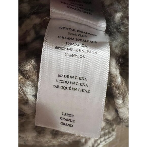 Rails Echo Chunky Roll Neck Pullover Sweater in Brown Striped Womens Size L - Picture 4 of 9